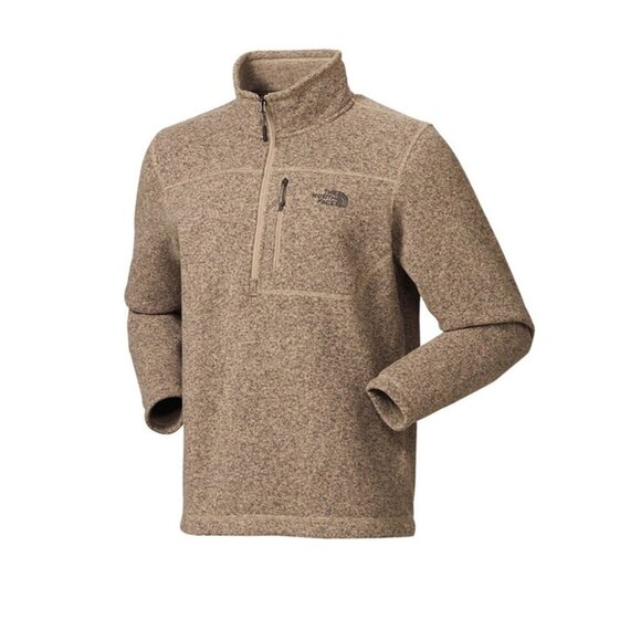 The North Face Gordon Lyons Hooded Full Zip Fleece Jacket Tan SZ M - Picture 2 of 8